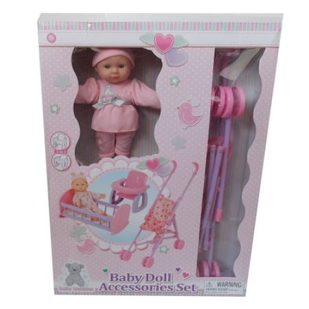 Jucarii, Copii & Bebe - Set Complet 4 in 1 -My Baby Travelling , Carut , Patut , Scaun de masa si Papusa My Soft Baby