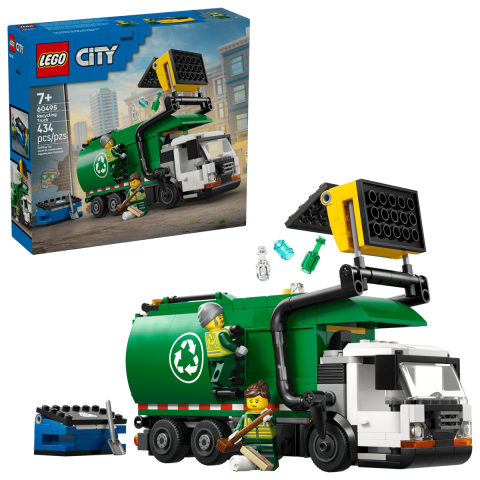 LEGO - Set de Constructie - LEGO® City - Recycling Truck -  Camion de  Salubrizare pentru un Mediu mai Curat , 434 Piese  , 7 ANI +
