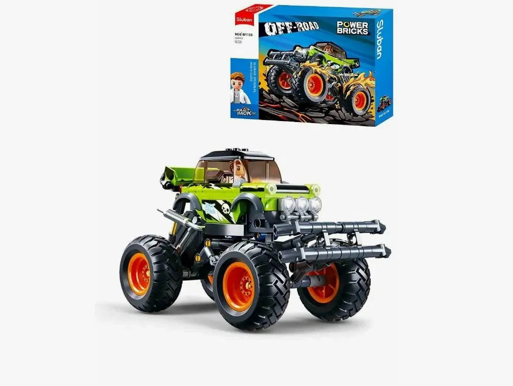 Set de Construcție Power Bricks  Off - Road Monster Truck  cu Mecanism de Deplasare Pull Back - 264 Piese [2]