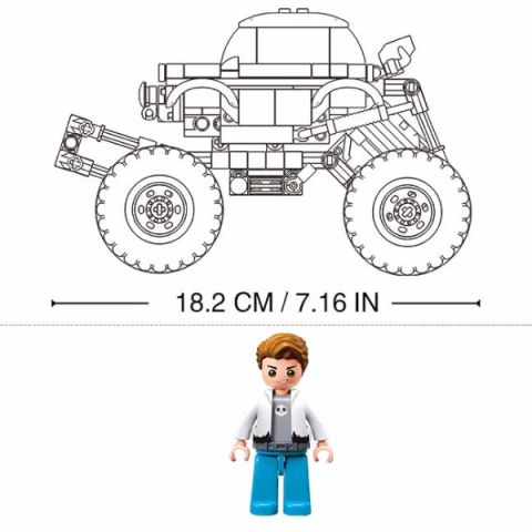 Set de Construcție Power Bricks  Off - Road Monster Truck  cu Mecanism de Deplasare Pull Back - 264 Piese [6]