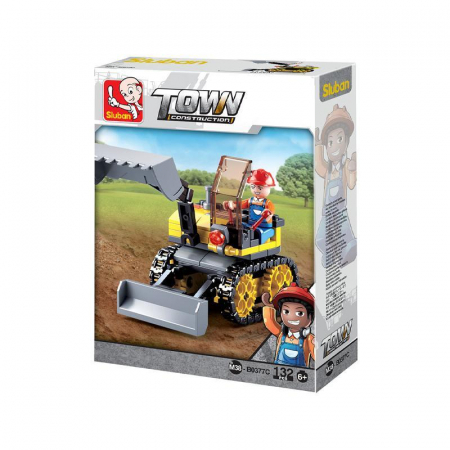 Seturi de constructie - Set de constructie, Traxcavator mic, 132 piese, Sluban - Colectie noua