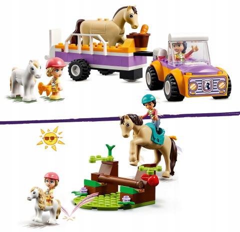 Set de Constructii pentru Fetite , LEGO Friends 42634 Remorcă pentru Cal și Ponei [2]