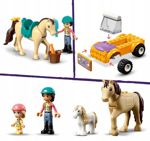 Set de Constructii pentru Fetite , LEGO Friends 42634 Remorcă pentru Cal și Ponei [4]