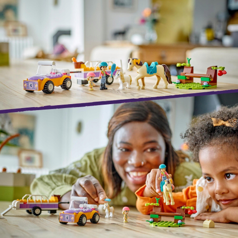 Set de Constructii pentru Fetite , LEGO Friends 42634 Remorcă pentru Cal și Ponei [1]