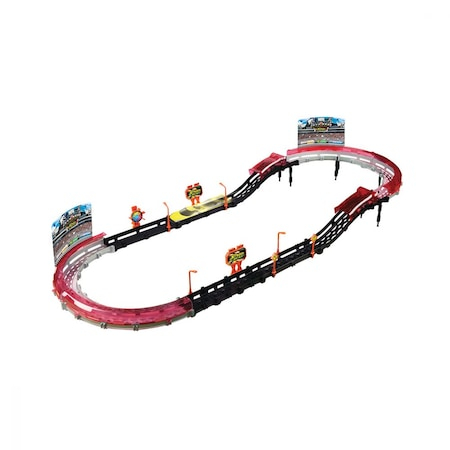 Masinute si vehicule pentru copii - Set de joaca cu 1 masinuta High Speed Racing Track Motormax