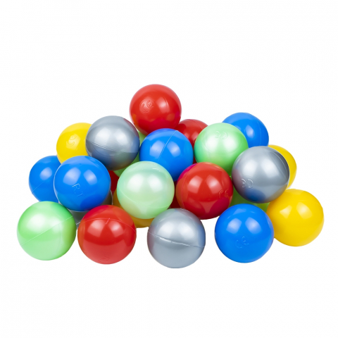 Set de mingi de joaca din plastic moale, Kiddy Kids 100 de bucati, Diametru 7.cm, pentru Spatii de Joaca , Multicolor [12]