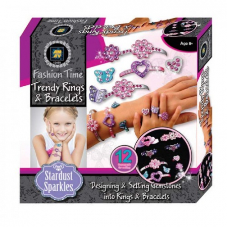 Frumusete, bijuterii si accesorii fetite - Set Diamant Toys Creatie Fashion Time Inele Trendy si Bratari ale Prieteniei
