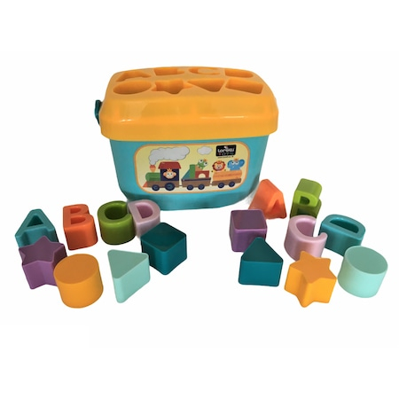 Jucarii interactive bebelusi - Set  Cuburi de construit  pentru Bebelusi, 16 piese, diferite forme si culori, 18 luni+