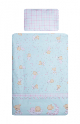 Set Lenjerie Bumbac 5 piese pentru saltea  Bebelusi de 120 x 60 cm, Ursuleti Royal Baby [2]