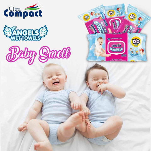 Set Mega Box Servetele Umede cu Capac -  Baby Angels  - 12 pachete x 120, 1440 buc, Large 16x19cm [5]