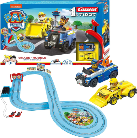 Centre de activitati - Set Pista de Curse cu 2 Masinute - Carrera Race & Rescue Vehicle Track Paw Patrol On the Double, 2,9 Metri