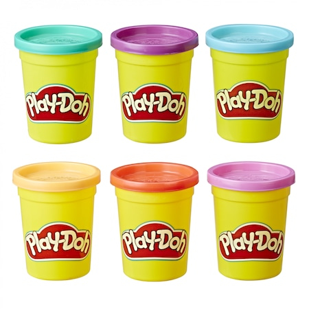 Pasta, lut si nisip modelabil - Set Play-Doh, 6 cutii, culori aprinse