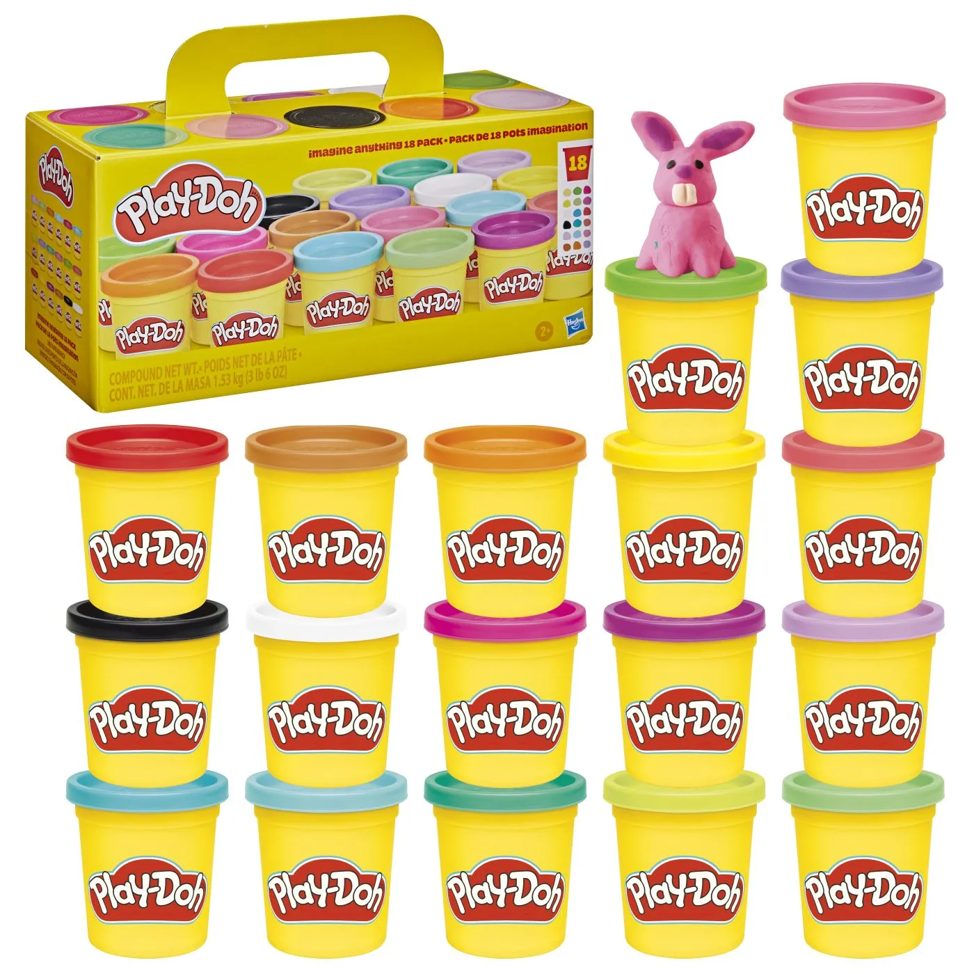 Pasta, lut si nisip modelabil - Set  Multicreativ Play-Doh - Super Culori, 18 Cutii - Set Pasta Modelabila  Super Colour Pack 18 culori diferite