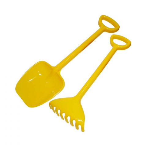 Set Roaba de Jucarie  Verde  pentru Copii, Cu Lopata Si Grebla Galbene ,3 piese, 69x29x25 cm [5]