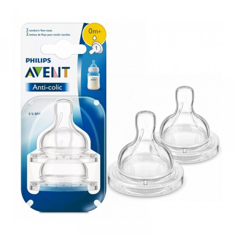 Biberoane, tetine si accesorii - Set tetine PHILIPS AVENT Classic+ SCY761/02, flux nou-nascut, 0 luni+, 2 buc, silicon