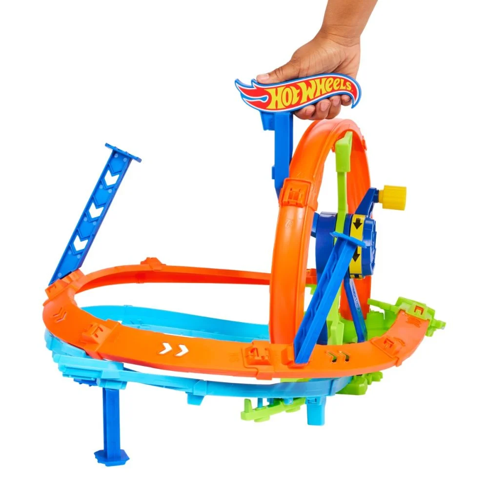 Set de joaca Hot Wheels Stunt Tracks Cursa de Lansare Rapida in Bucla- Racing Turbo Loop - Hot Wheels Rapid Launch & Loop Track Set & Toy Car [7]