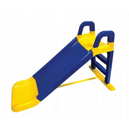 Tobogane copii - Tobogan Copii cu Protectie Laterala Inaltata, pentru Interior si Exterior, Plastic Rezistent, Asamblare Usoara, Usor de Transportat, 140CM, Albastru-Galben