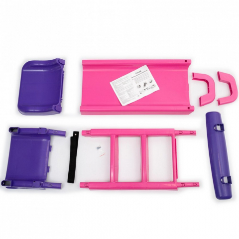 Tobogan pentru Fetite  ,, My  Fun Slide"  Protectie Laterala Inaltata, Interior si Exterior, Plastic Rezistent,  Anti UV, Asamblare Usoara, Usor de Transportat, 140CM, Roz cu Mov [3]