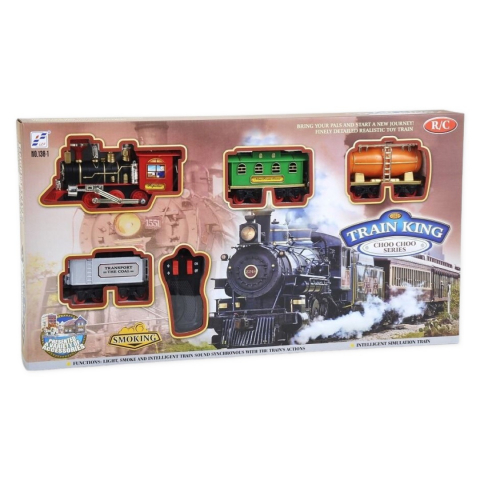Jucarii cu Telecomanda - Trenulet Electric Retro de Epoca cu Sunete si Lumini R/C  Dimensiune Ambalaj 55 X 30 x 6.5 CM
