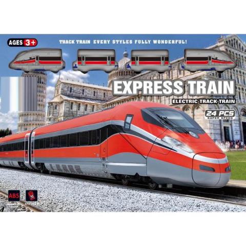 Jucarii cu Telecomanda - Trenulet  Inter City de Mare Viteza -  Super Speed Express Train , 24 Piese , Dimensiune Ambalaj 41x31x4 CM