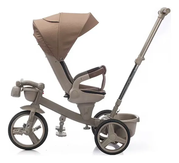 Tricicleta Multifunctionala cu  Pozitie de Somn , Scaun Reversibil  cu Rotatie 360 Grade, Sistem "Free Wheel"  Fusion Deluxe Trike,  Far cu Lumini si Sunete -  CREM [5]