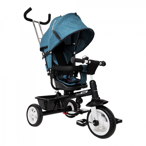 Triciclete - Tricicleta Multifunctionala  pentru Copii ,, Royal Trike '' cu Scaun Reversibil, Sistem "Free Wheel",  Culoare  Albastru Turcoaz