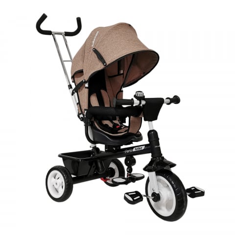 Triciclete - Tricicleta Multifunctionala  pentru Copii ,, Royal Trike '' cu Scaun Reversibil, Sistem "Free Wheel",  Culoare Maro
