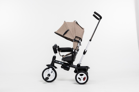 Tricicleta Multifunctionala  pentru Copii ,, Royal Trike '' cu Scaun Reversibil, Sistem "Free Wheel",  Culoare Maro [7]