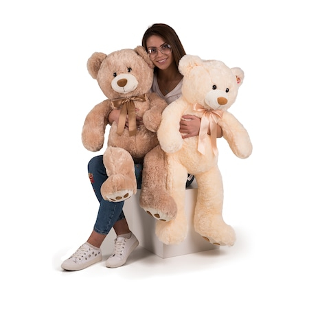 Urs de plus Gigant DeLuxe cu Fundita Aurie - 1 Metru [1]