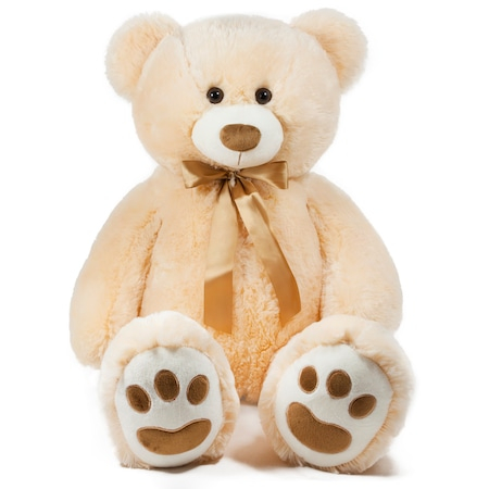 Jucării - Urs de plus Gigant DeLuxe cu Fundita Aurie - 1 Metru