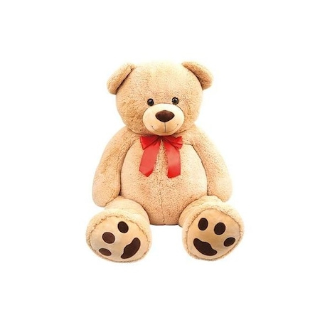 Jucarii, Copii & Bebe - Urs de plus Globo Deluxe, bej, 130 cm  fara Pui cu Fundita Rosie