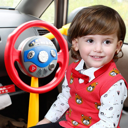 Volan de jucarie cu baterii, sunete si lumini, simulator de conducere pentru copii [4]