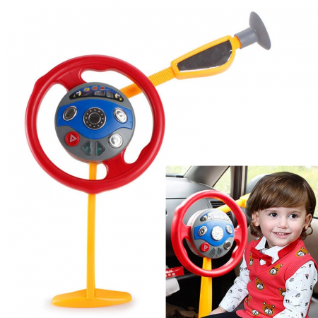 Volan de jucarie cu baterii, sunete si lumini, simulator de conducere pentru copii [5]