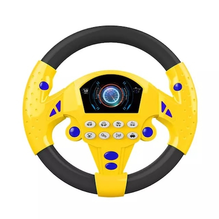 Jucarii interactive bebelusi - Volan de jucarie cu ventuze, Galben, 3 ani+