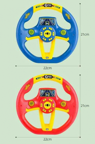 Volan de Jucarie Interactiv  pentru Bebelusi Simulator de Condus, cu Suport si Prindere Ventuze, Rotire 360 grade -  Little Driver Learning Simulation Steering Wheel - Culoare Rosu / Galben  6 Luni + [1]