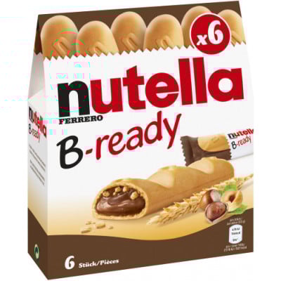Prajituri, napolitane, cornuri italiene - BATON NUTELLA FERRERO B READY 132GR