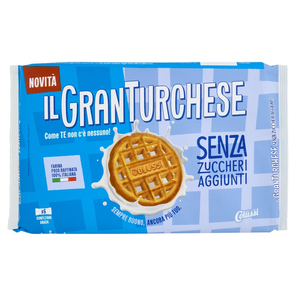 Produse alimentare italiene - BISCUITI COLUSSI IL GRANT TURCHESE SENZA ZUCCHERI 340G