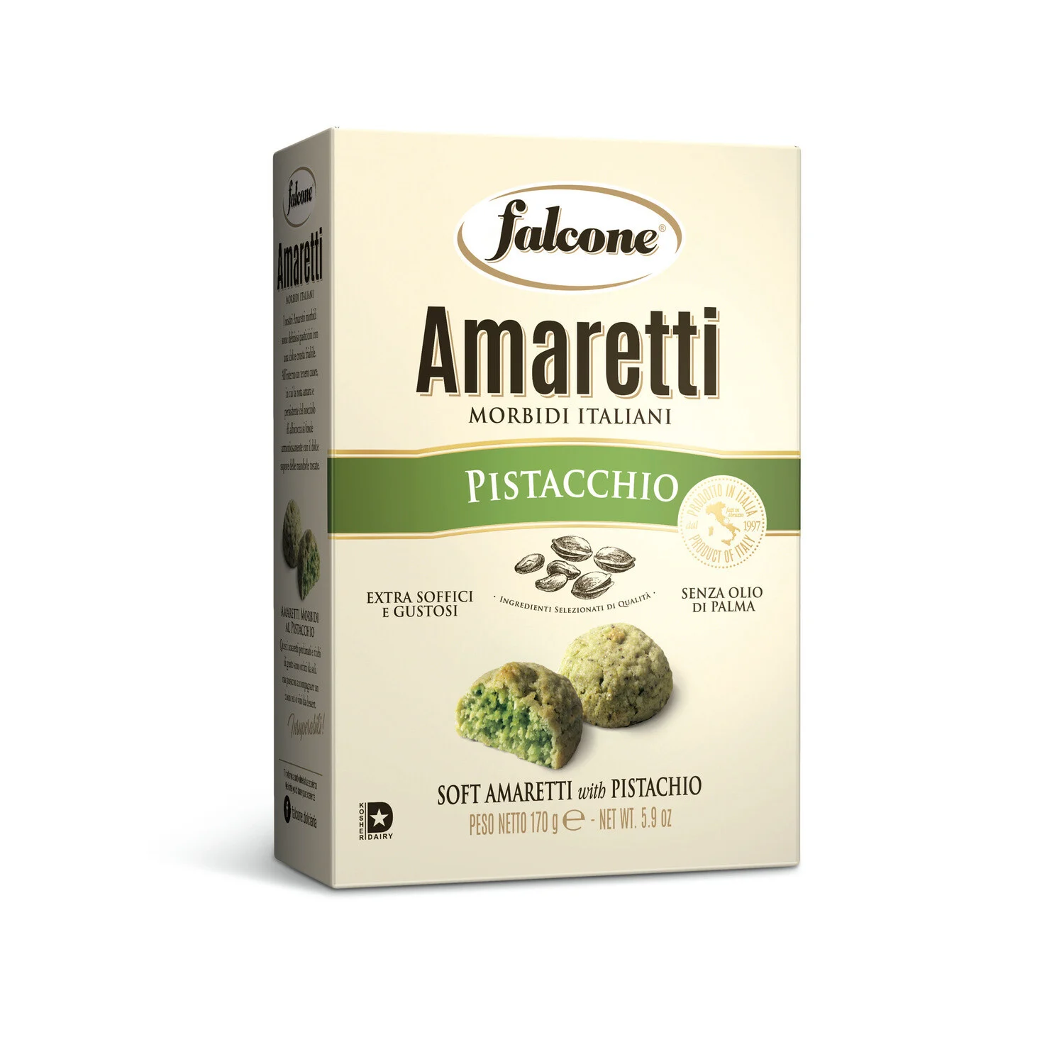 Produse alimentare italiene - BISCUITI FALCONE AMARETTO AL PISTACCHIO 170G