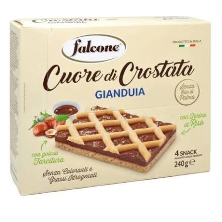 Produse alimentare italiene - BISCUITI FALCONE CUOR DI CREMA CREMA GIANDUIA 200G