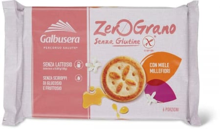 Produse alimentare italiene - BISCUITI GALBUSERA ZERO GRANO CU MIERE 220G