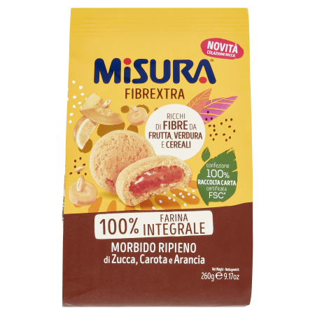 Produse alimentare italiene - BISCUITI MISURA FIBRAEXTRA ARANCIONI 260G