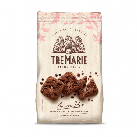 Produse alimentare italiene - BISCUITI TRE MARIE CU CACAO SI BUCATI DE CIOCOLATA 315G