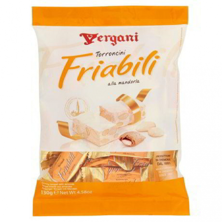 Produse fara gluten - BOMBOANE VERGANI TORRONCINI FRIABILI 130G