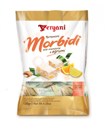 Bomboane italiene - BOMBOANE VERGANI TORRONCINI MORBIDI AGRUMI 130G