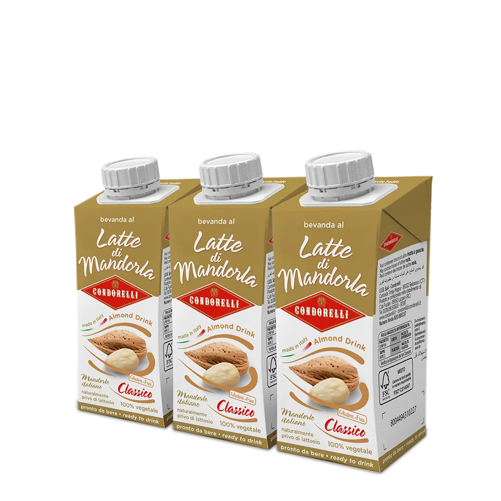 Produse alimentare italiene - BRIK LATTE DI MANDORLA CONDORELLI CLASSICO 3X200ML