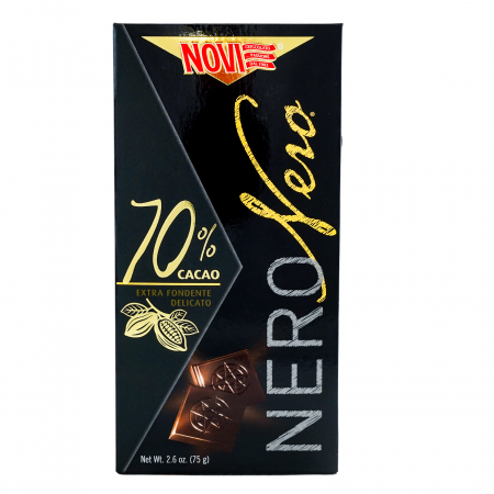 Ciocolata italiana - CIOCOLATA EXTRA FONDANTA NOVI NERO NERO 70% CACAO 75G