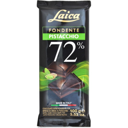 Produse alimentare italiene - CIOCOLATA LAICA FONDENTE PISTACCHIO 100G