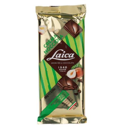 Produse alimentare italiene - CIOCOLATA LAICA RIPIENO DI CREMA ALLA NOCCIOLA 100G