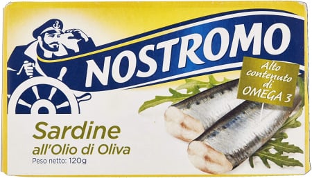 Produse alimentare italiene - CONSERVA SARDINE IN ULEI DE MASLINE NOSTROMO 120G