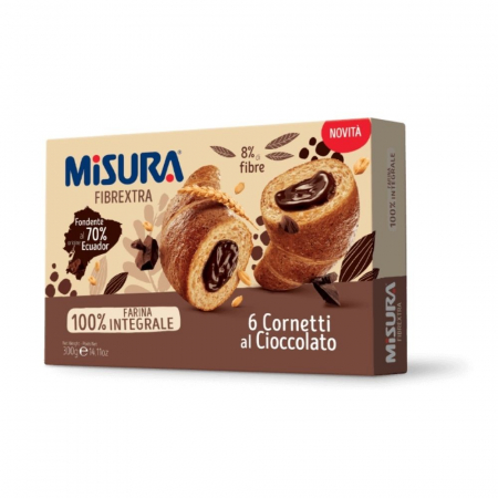 Produse alimentare italiene - CORNURI MISURA FIBREXTRA CU CIOCOLATA 300G